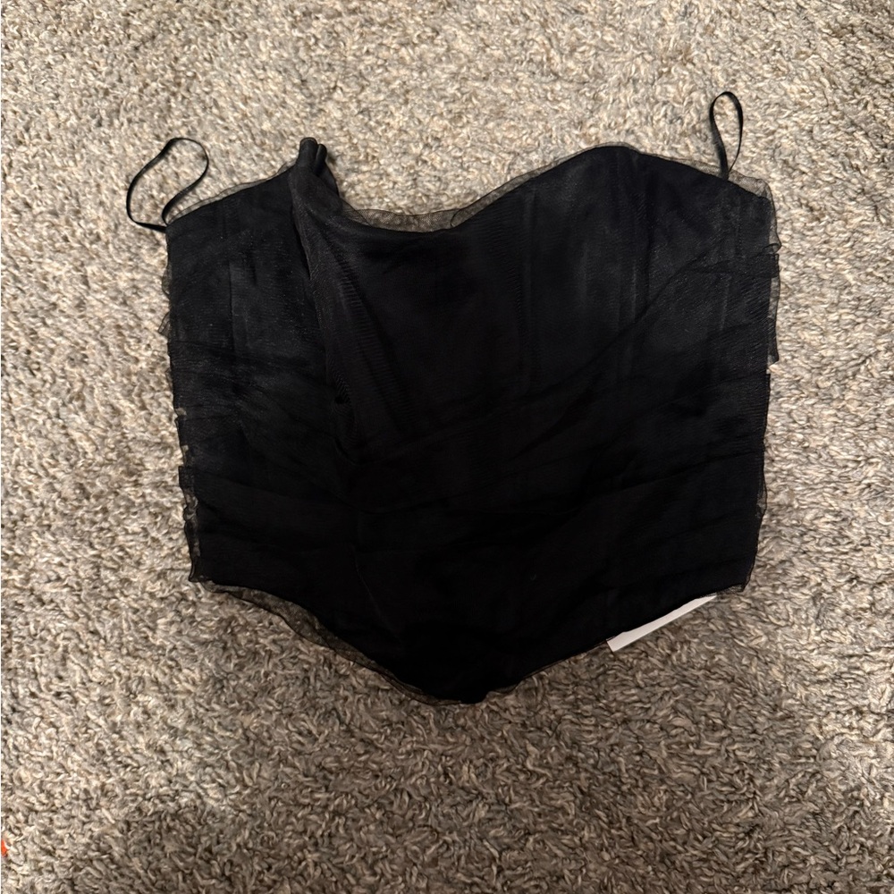 NWT ZARA Black Mesh Corset Top